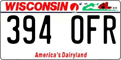 WI license plate 394OFR