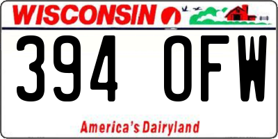 WI license plate 394OFW