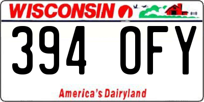 WI license plate 394OFY