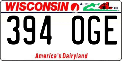 WI license plate 394OGE