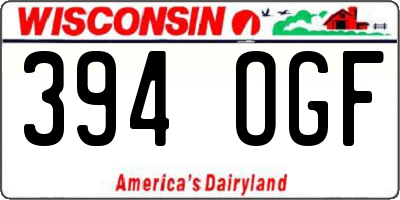 WI license plate 394OGF