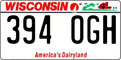 WI license plate 394OGH