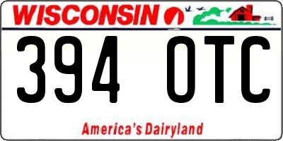 WI license plate 394OTC