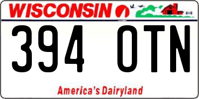WI license plate 394OTN