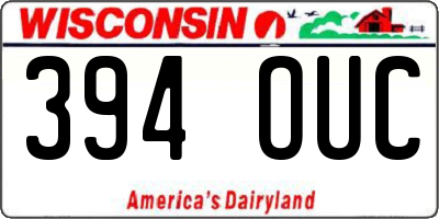 WI license plate 394OUC