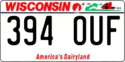 WI license plate 394OUF