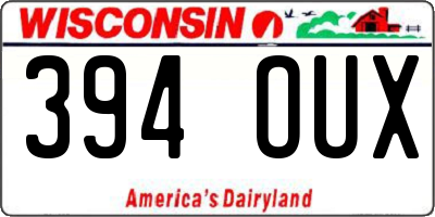 WI license plate 394OUX