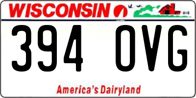WI license plate 394OVG