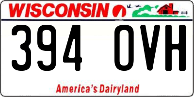 WI license plate 394OVH