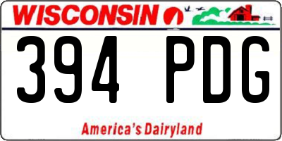 WI license plate 394PDG