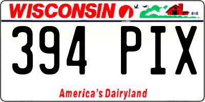 WI license plate 394PIX