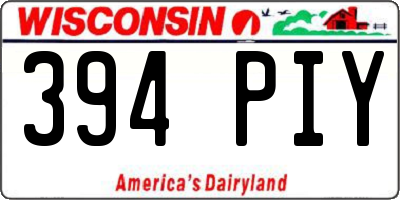 WI license plate 394PIY