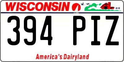 WI license plate 394PIZ
