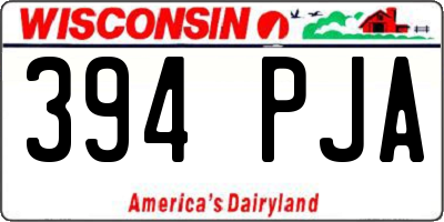 WI license plate 394PJA