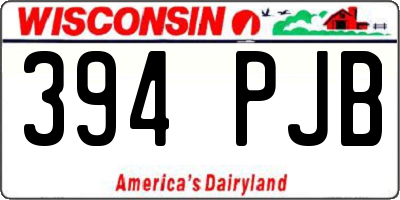 WI license plate 394PJB