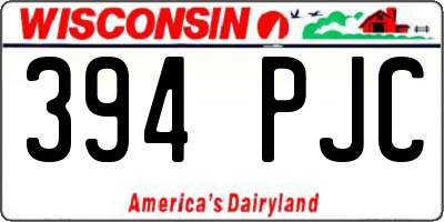 WI license plate 394PJC