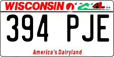 WI license plate 394PJE
