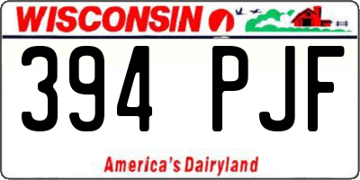WI license plate 394PJF
