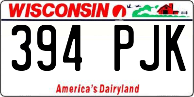 WI license plate 394PJK