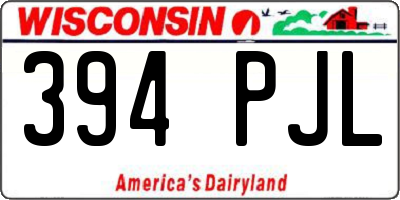 WI license plate 394PJL