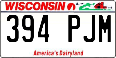WI license plate 394PJM