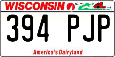 WI license plate 394PJP