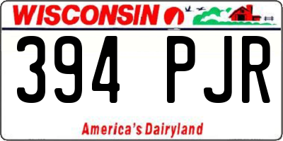 WI license plate 394PJR