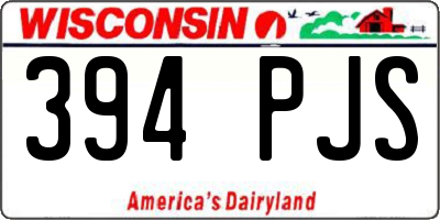 WI license plate 394PJS