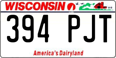 WI license plate 394PJT