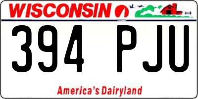 WI license plate 394PJU