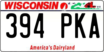 WI license plate 394PKA