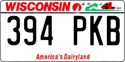 WI license plate 394PKB