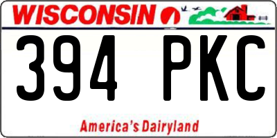 WI license plate 394PKC