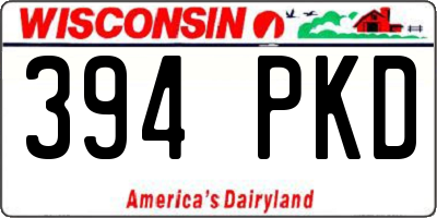 WI license plate 394PKD