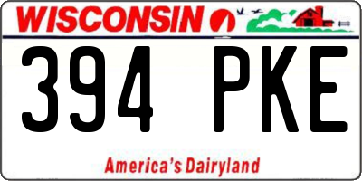 WI license plate 394PKE