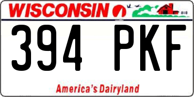 WI license plate 394PKF