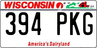 WI license plate 394PKG