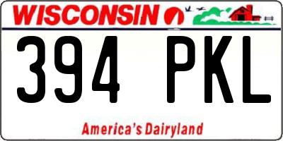 WI license plate 394PKL