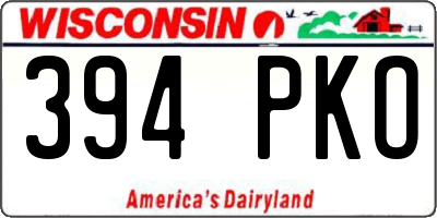 WI license plate 394PKO