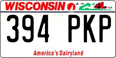 WI license plate 394PKP