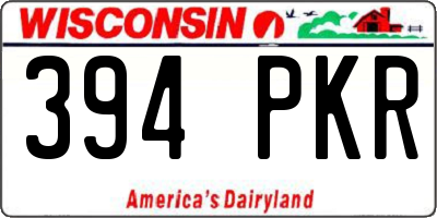 WI license plate 394PKR