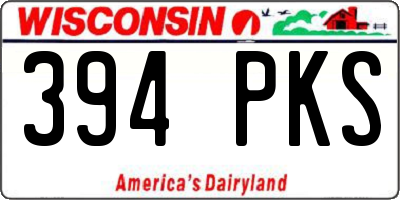 WI license plate 394PKS