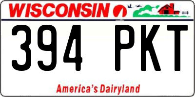 WI license plate 394PKT