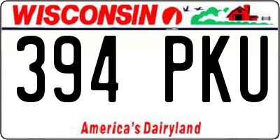 WI license plate 394PKU