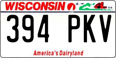 WI license plate 394PKV