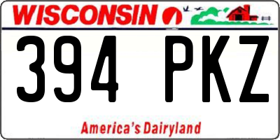 WI license plate 394PKZ