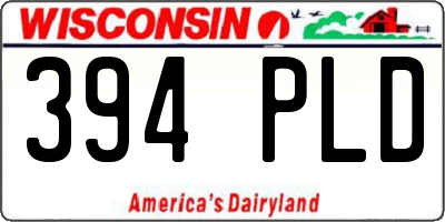 WI license plate 394PLD