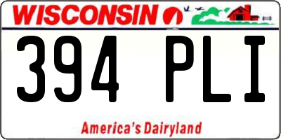 WI license plate 394PLI