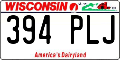 WI license plate 394PLJ