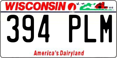 WI license plate 394PLM